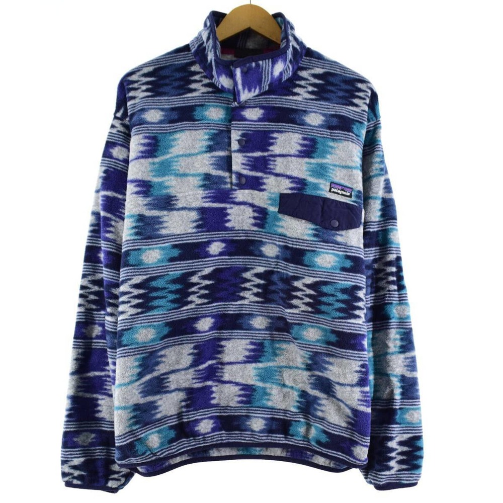 Patagonia Lightweight Synchilla Snap-T Fleece Pullover Nepali Dhoti Aztec XL - Picture 2 of 9